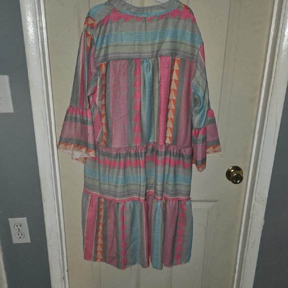 Colorful Geometric Patterned Dress - Picture 3 of 3